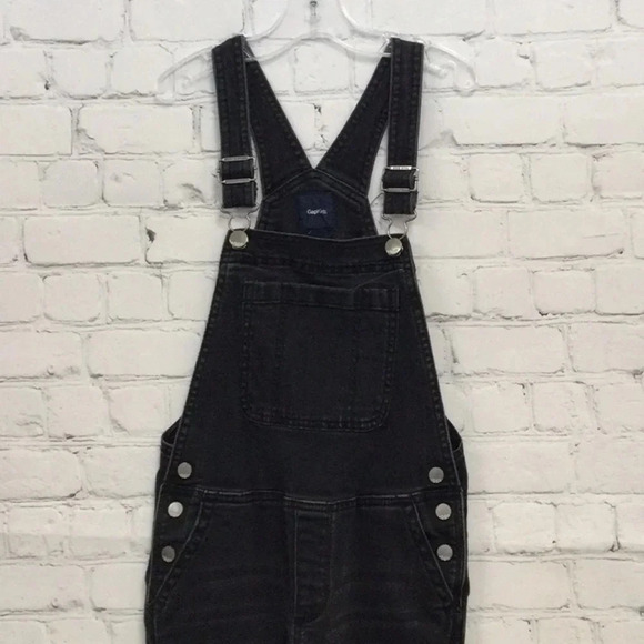 Gap Kids Medium Black Denim Overalls - Picture 2 of 5